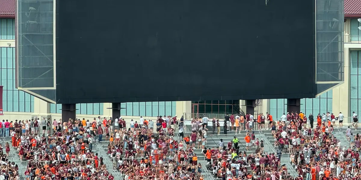 Skydiver Rescued After Dangling From Virginia Tech Scoreboard During Spring Game