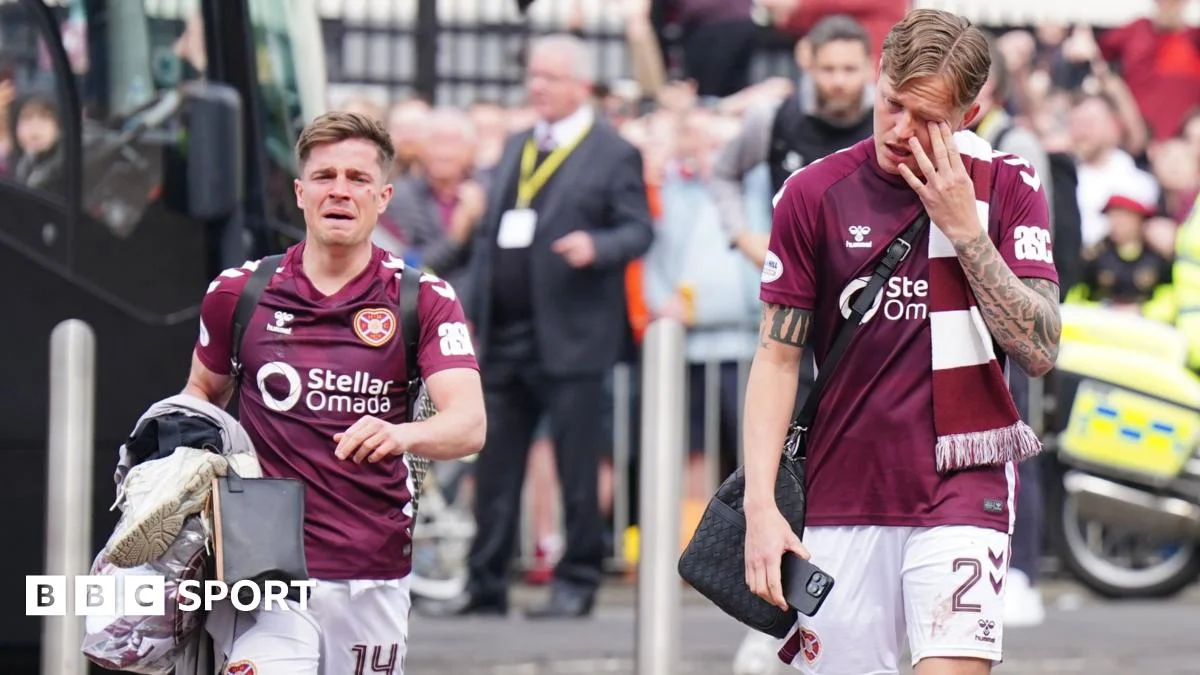 Hearts flee Celtic Park as title drama ends in chaos