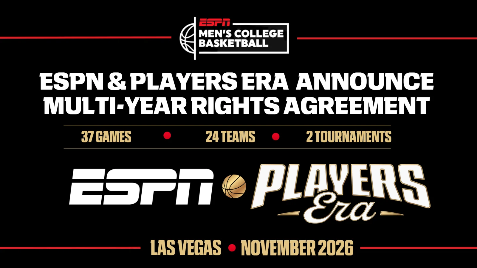 ESPN to Broadcast Expanded Players Era Men’s Championships Across Two Las Vegas Tournaments