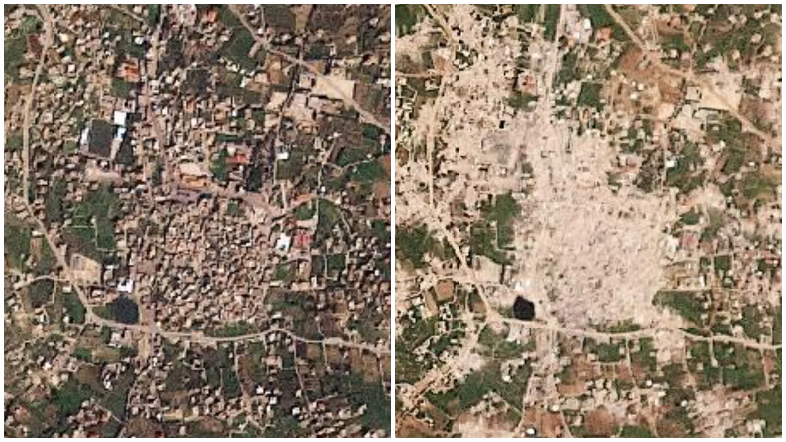 Satellite Imagery Documents Widespread Destruction Along Southern Lebanon Border