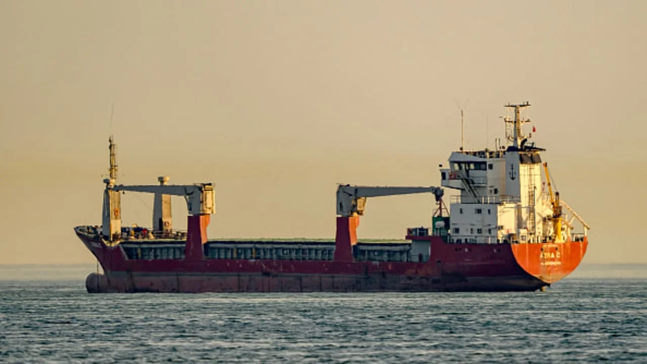 Drone strike on Turkish cargo ship sparks fire; crew saved