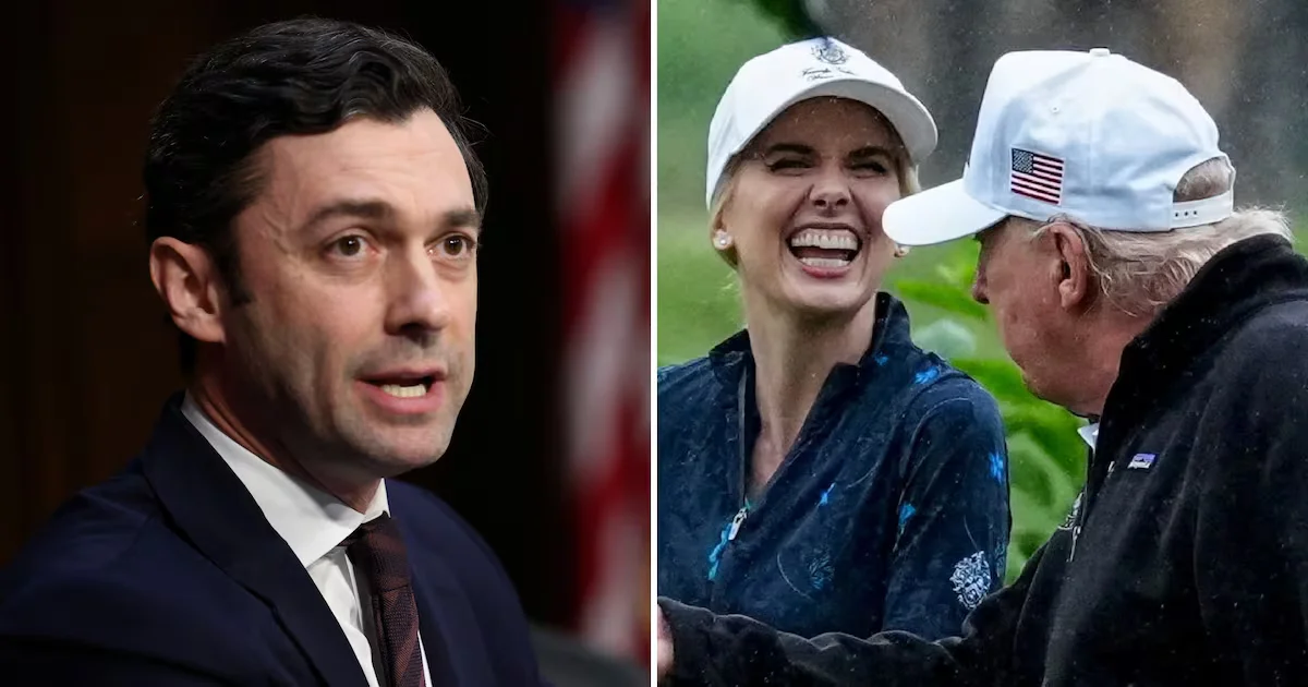 Ossoff Roasts Trump Over His 'Comfort Blanket' Natalie Harp at Atlanta Rally