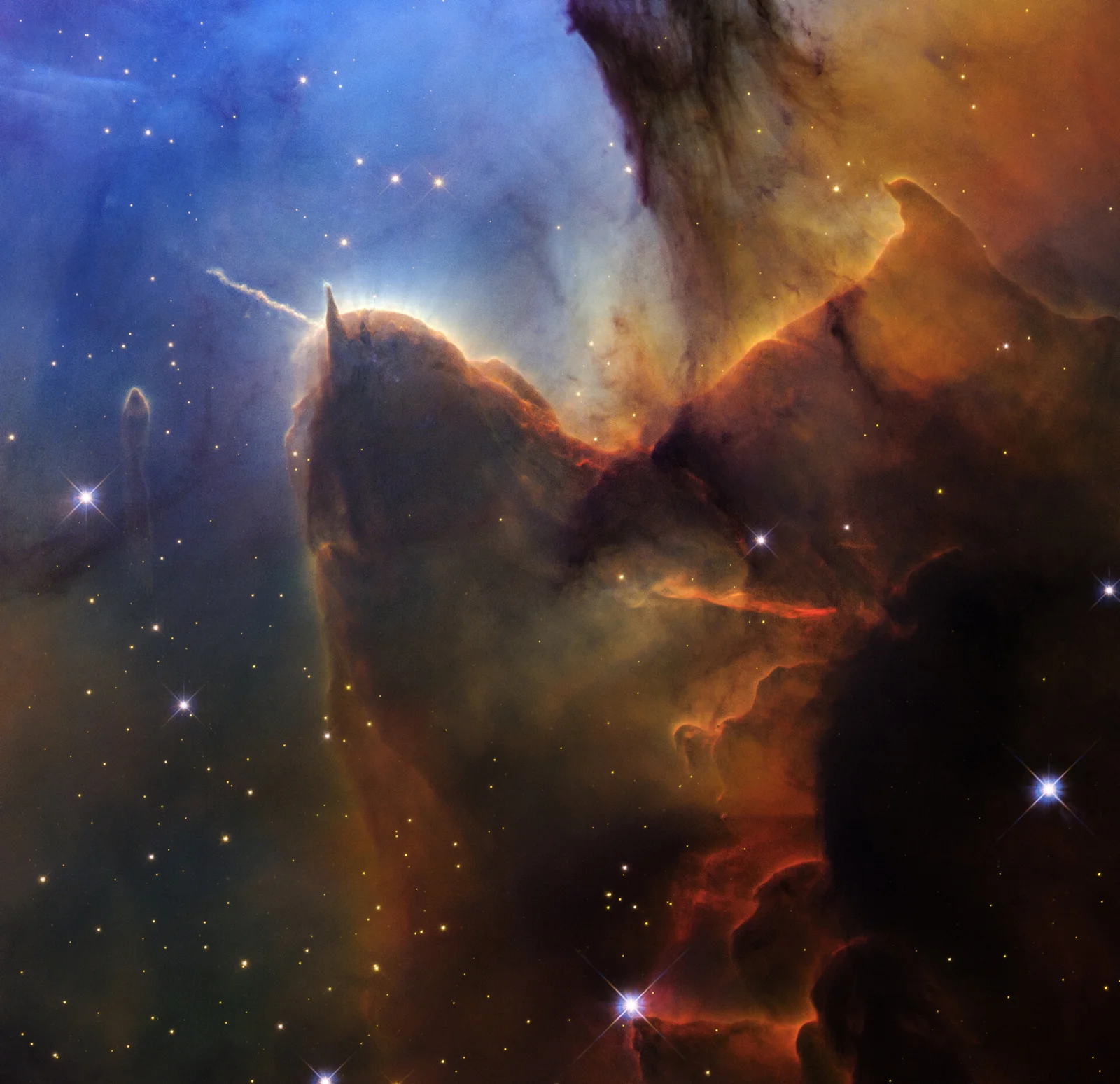 Hubble celebrates 36 years with a refreshed look at the Trifid Nebula