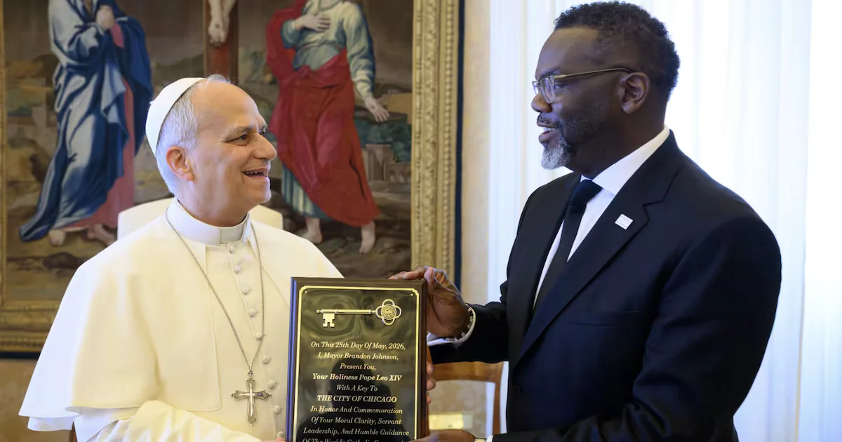 Johnson’s Vatican Gift to Pope Leo Takes a Subtle Shot at Trump