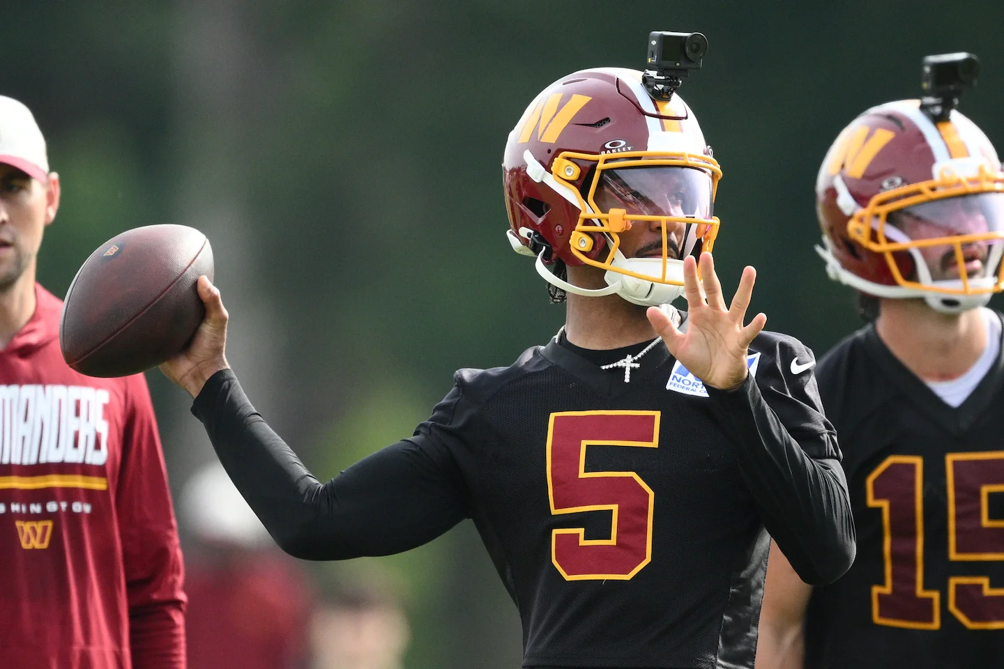 Commanders offense starts cooking in first padded practice