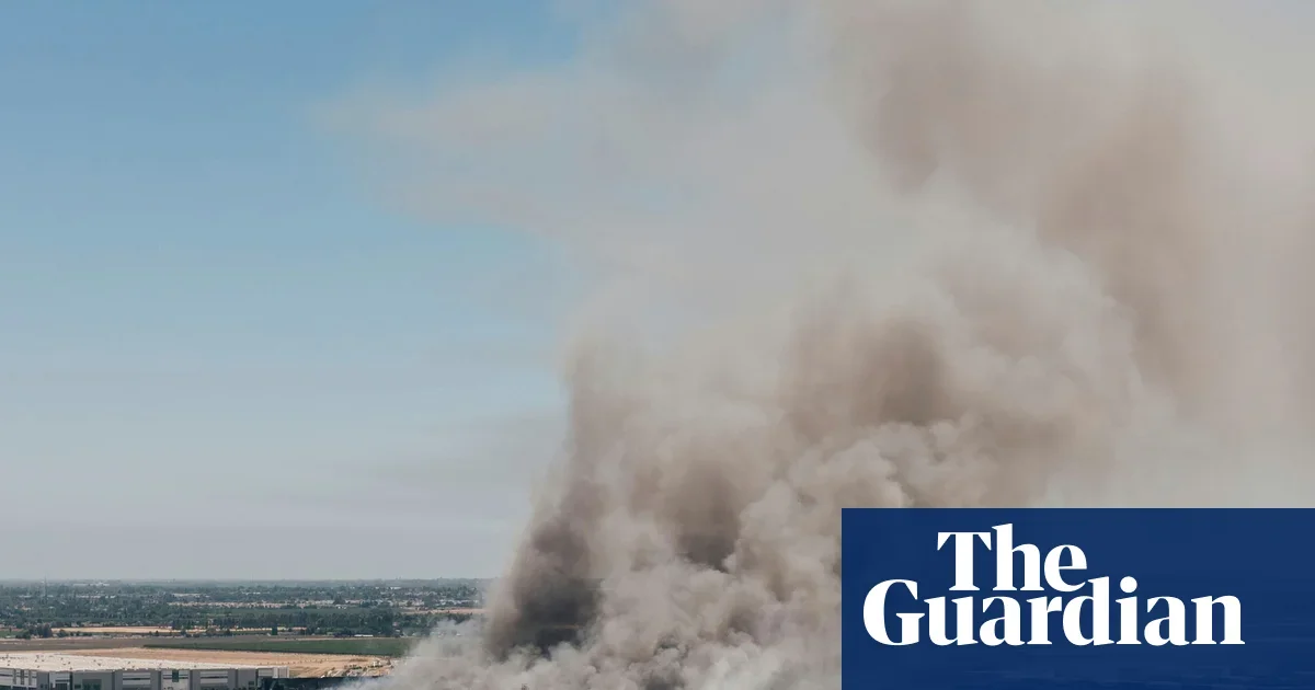 Massive Tracy warehouse blaze rages into third day, triggering air-quality alerts