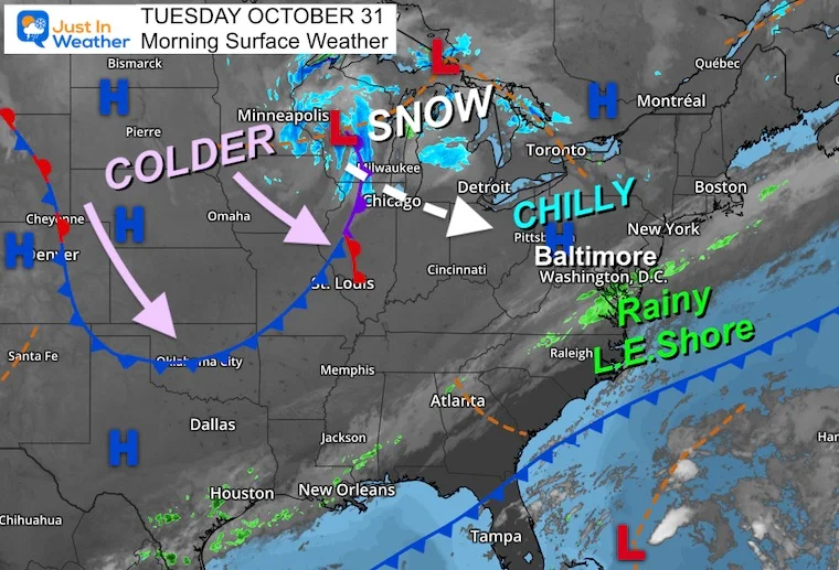 Chilly Halloween Forecast: Rain, Snow, and Warming Up into the Weekend