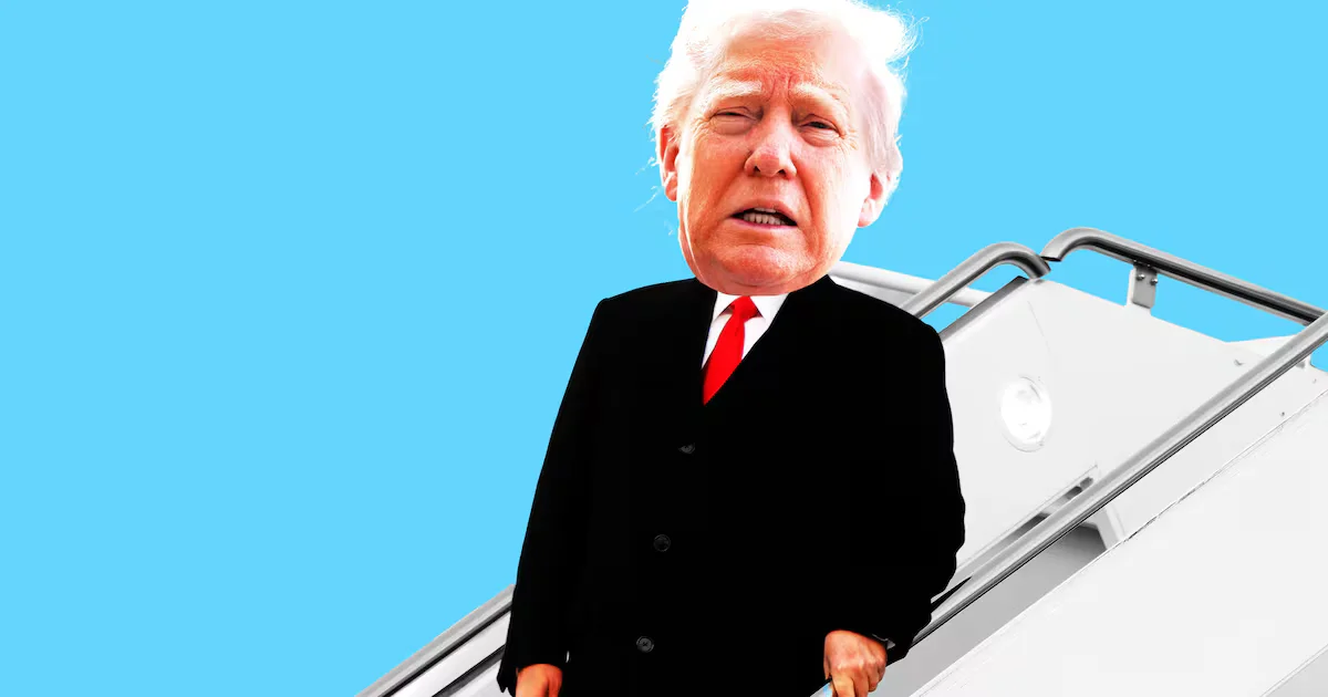 Trump's Staircase Fear Becomes Side Note in Iran Talk Whirlwind