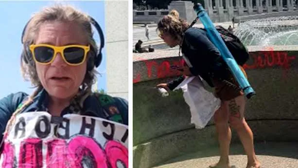 Kentucky woman linked to vandalism at Washington's WWII Memorial