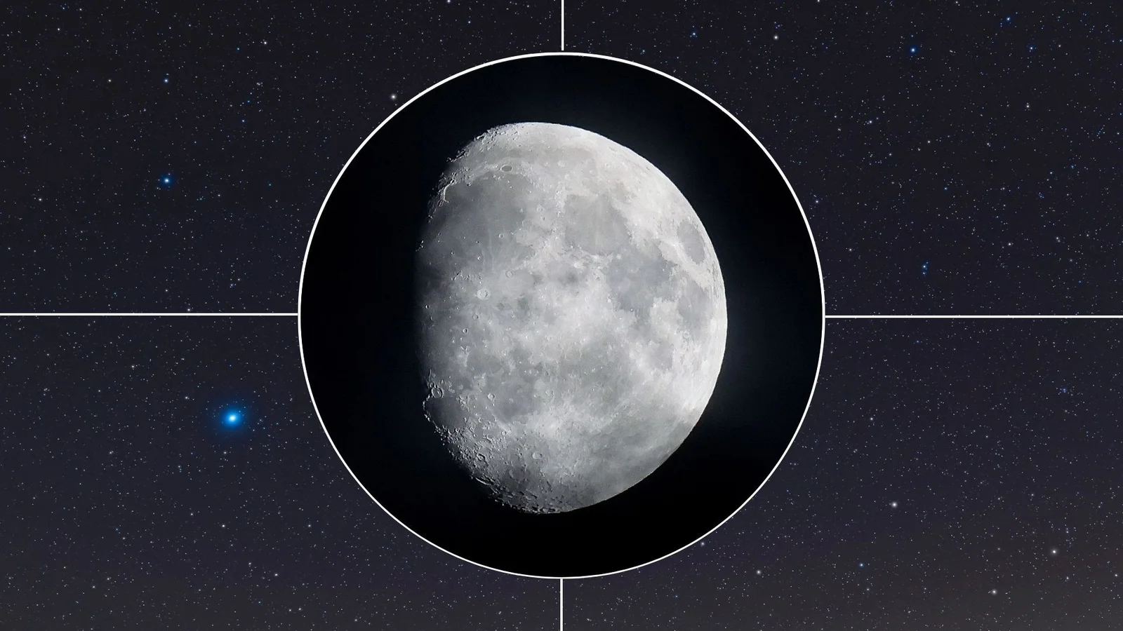 Moon Close to Spica: A Blue-White Star in May's Sky
