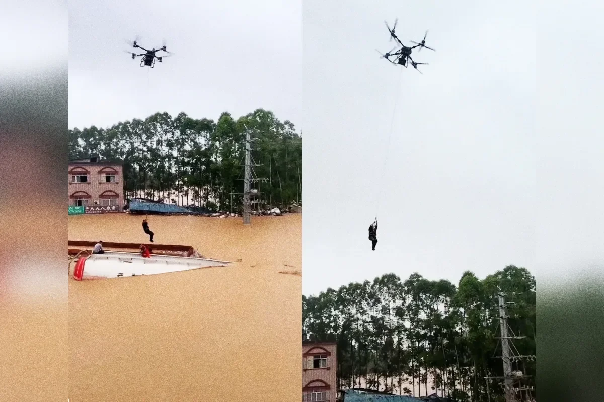 Drone Rescues Man From Floodwaters, Spotlighting China's Disaster-Tech Response