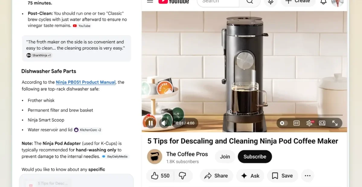 Chrome’s AI Mode now displays sources beside chats and can draw from open tabs
