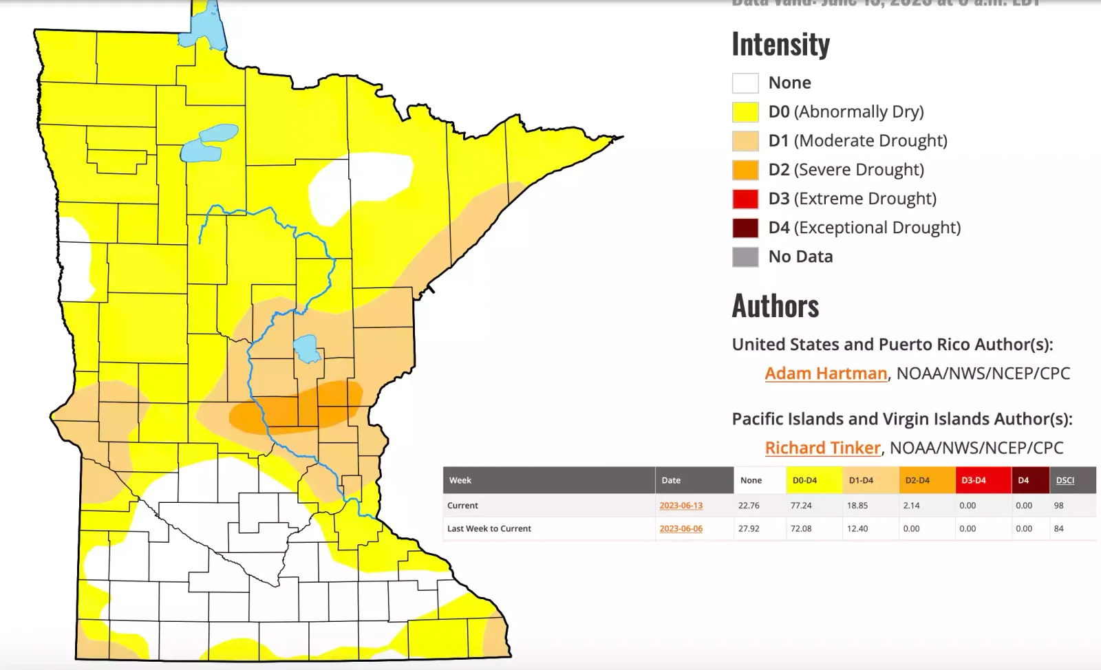 Minnesota and Wisconsin face worsening drought conditions.
