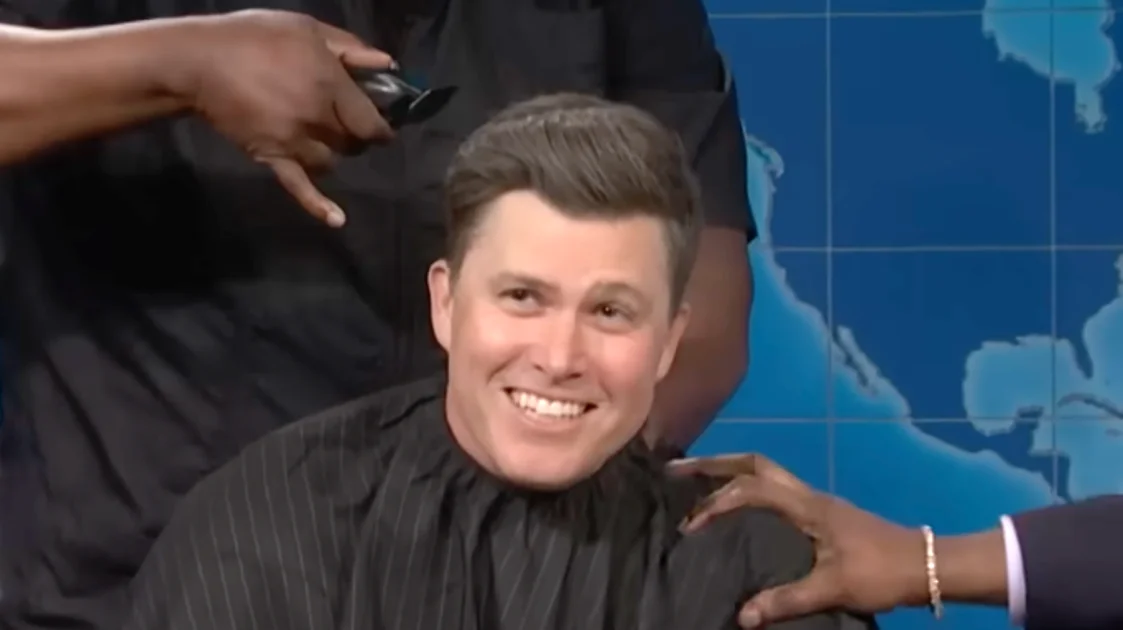 Colin Jost Survives a Live Haircut Moment on SNL's Weekend Update