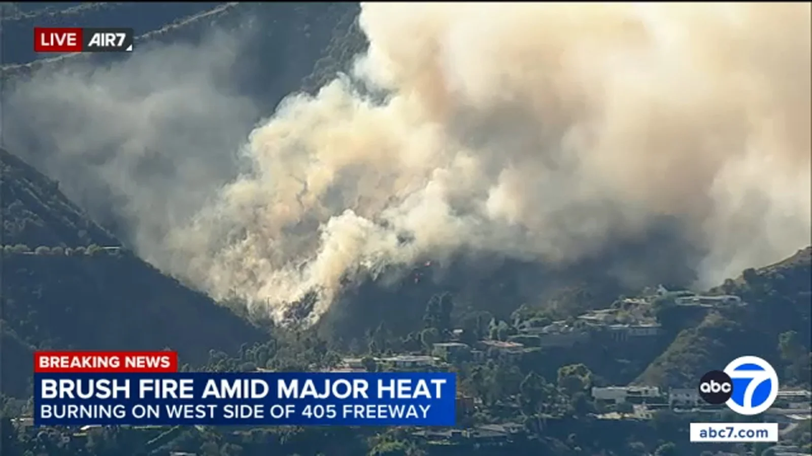 Brush Fire Prompts Evacuations Along 405 Near Getty Center