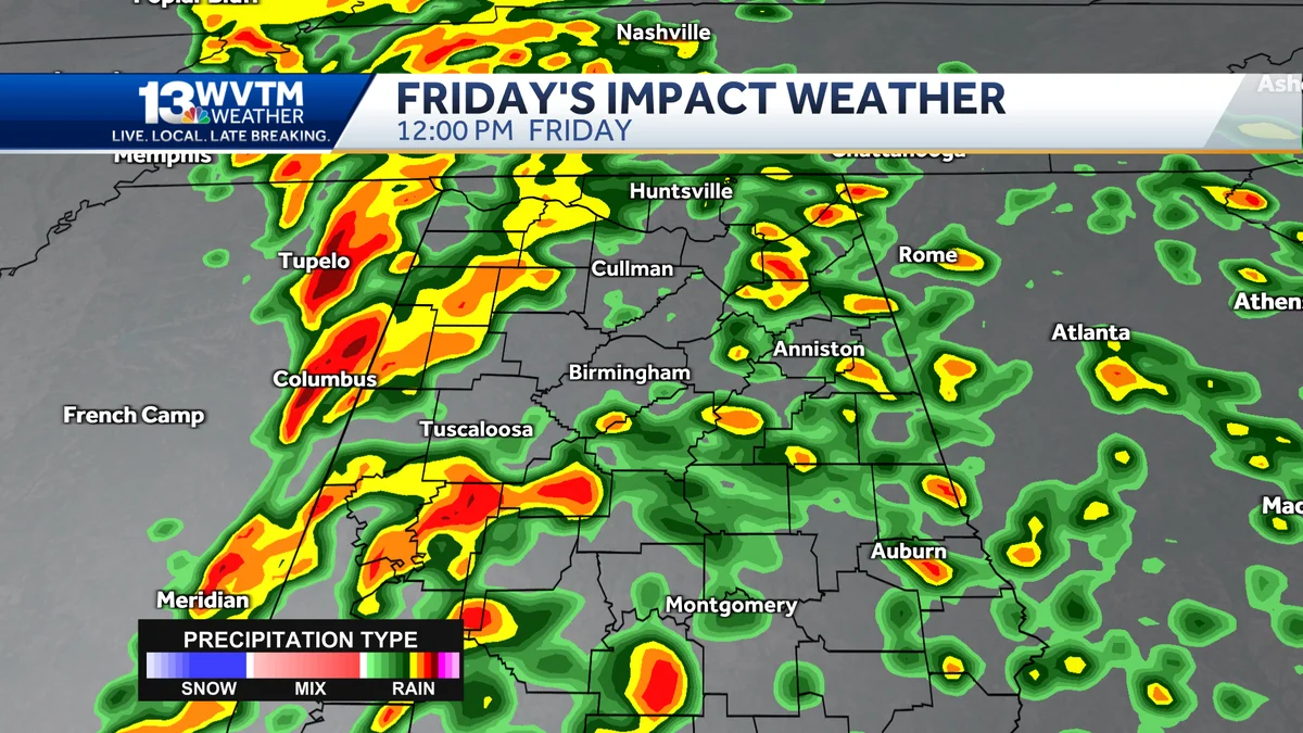 "Alabama Braces for Week of Blustery Storms and Severe Weather"