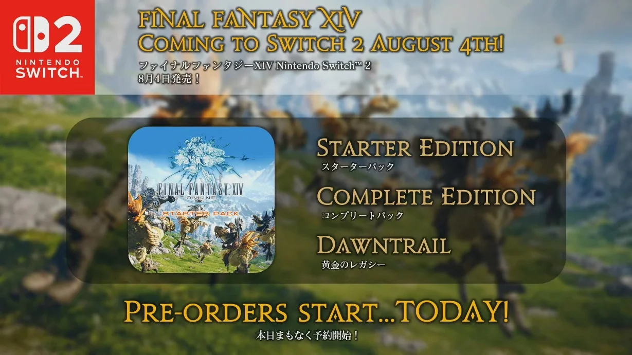 FFXIV Lands on Switch 2 With August Release, FF7 Remake Crossover, and Evercold Deep-Dive