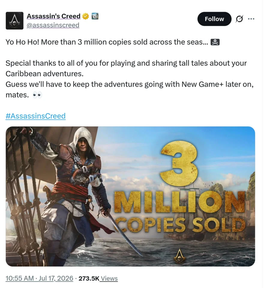 Assassin's Creed Black Flag Resynced Breaks 3 Million Sales, Ubisoft Teases New Game+ Content