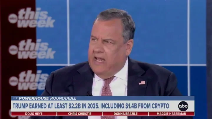 Christie Blasts Trump’s Crypto Windfall as Putin-Style Graft
