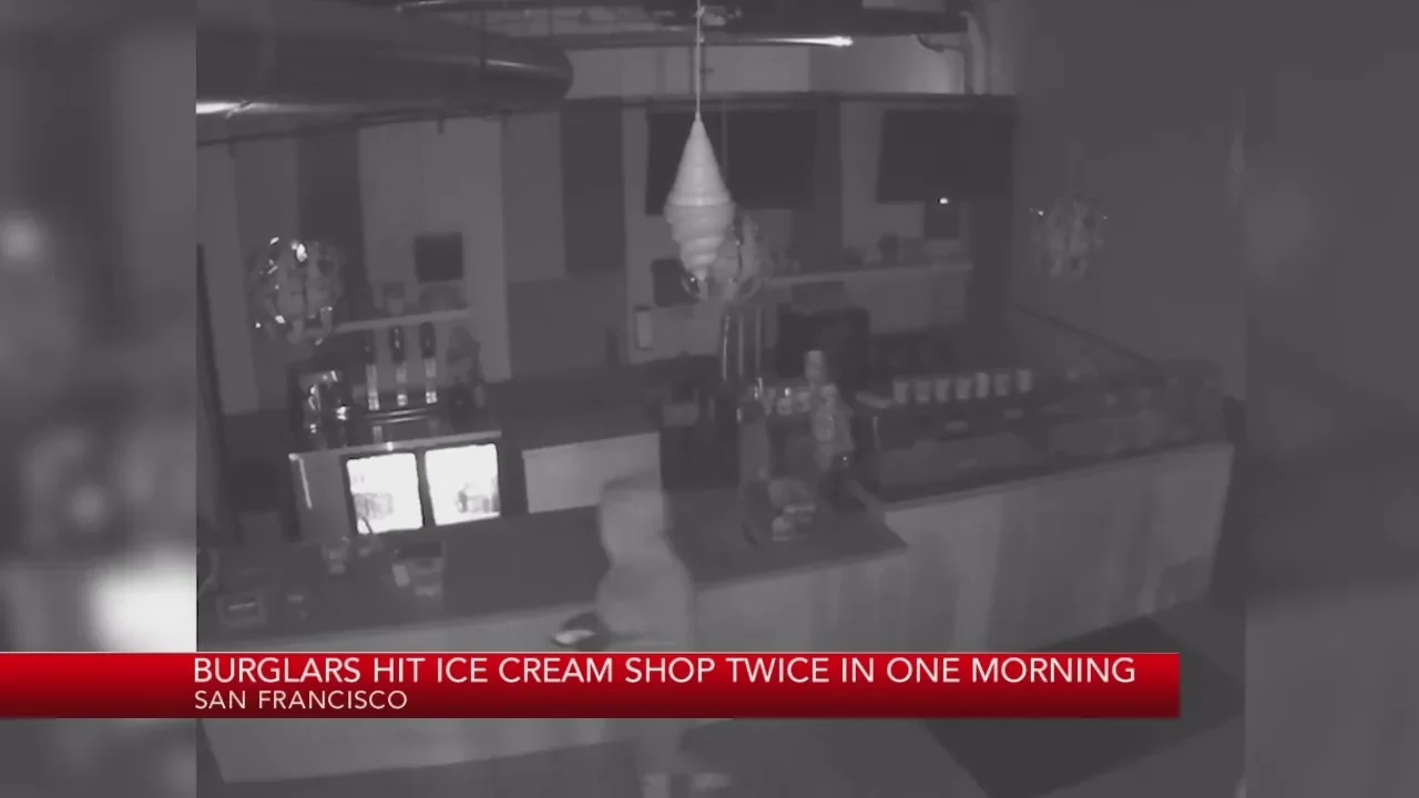 San Francisco ice cream shop hit by double burglary in one morning.