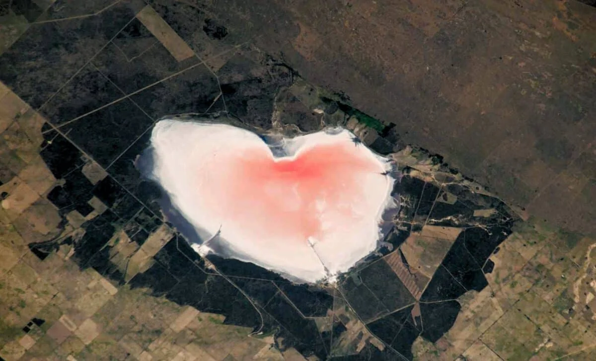 NASA Captures a 10-km Pink Heart Over Argentina's Salt Flats