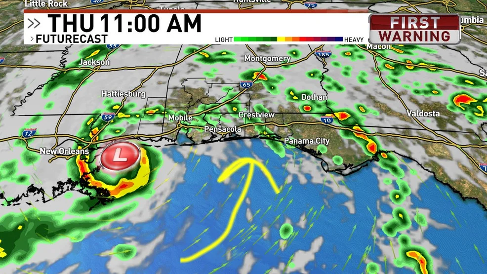 Gulf Coast Braces for Wet and Windy Weather.