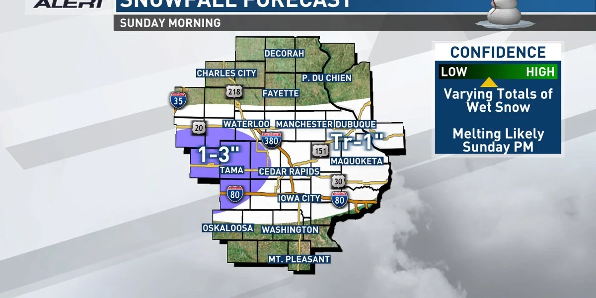 Wintry Mix and Snow Expected for Sunday Forecast.