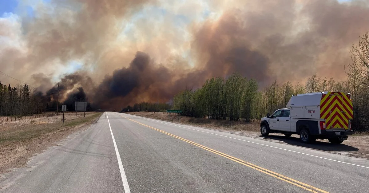 Alberta's oil output halted due to devastating wildfires.
