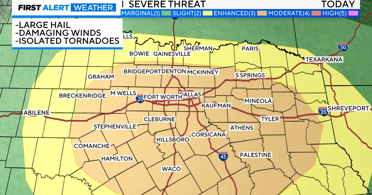 Severe storms forecasted for North Texas Wednesday.