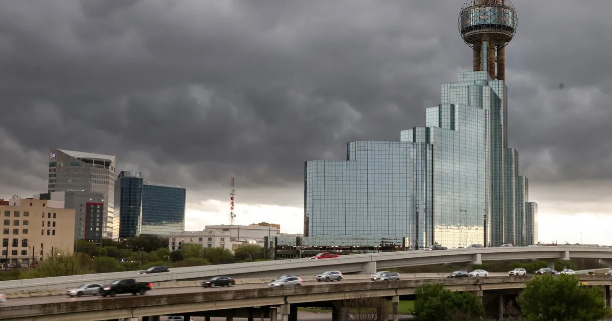 Severe storms threaten Dallas area with hail, strong winds.