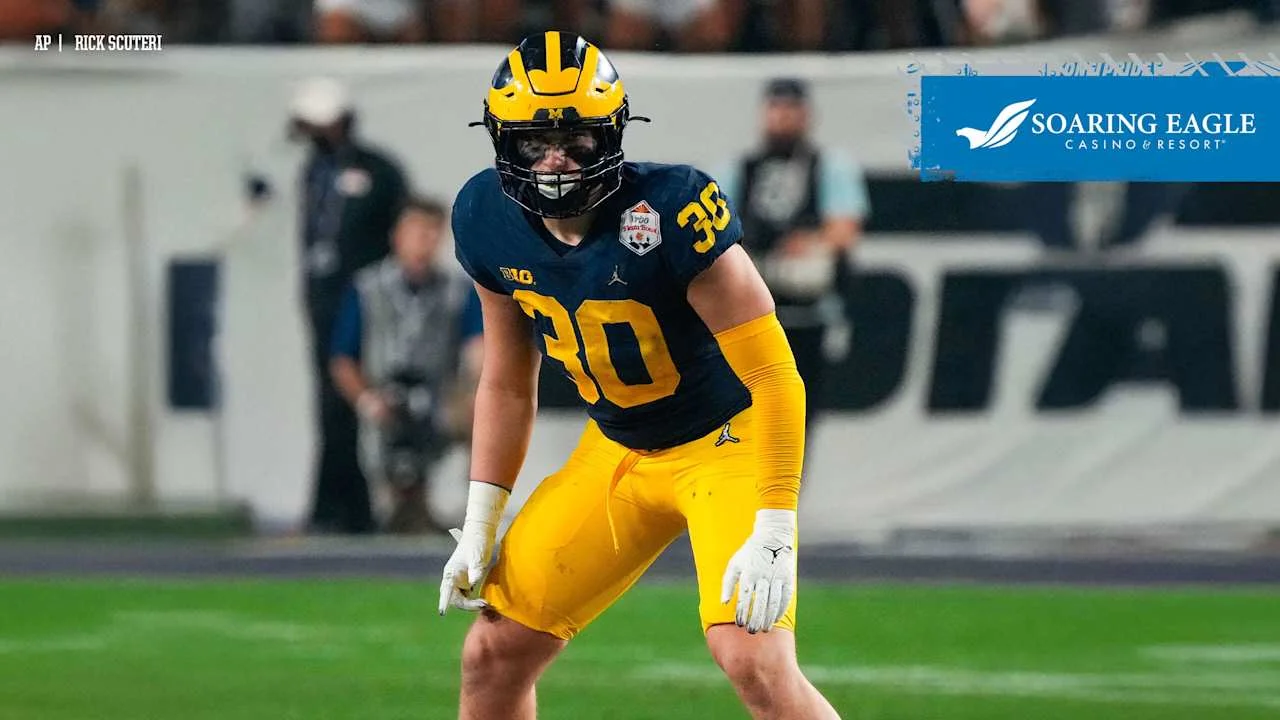 Lions add Michigan LB Jimmy Rolder at 118 in 2026 NFL Draft