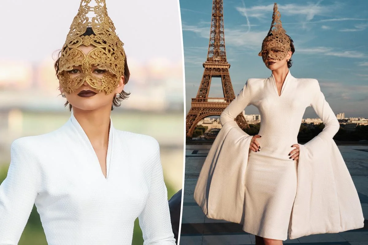 Zendaya Stuns in Face-Covering Couture at Paris Odyssey photocall