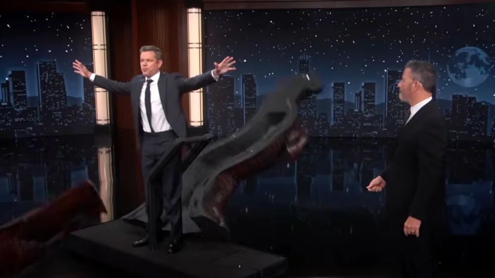 Damon's Trojan Horse Takeover Trolls Kimmel, Spotlighting The Odyssey