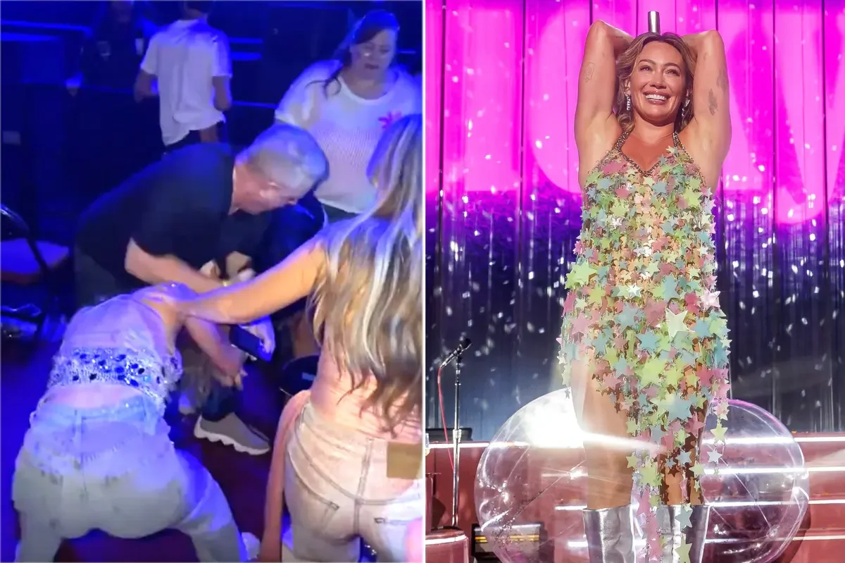 Hair-pulling brawl erupts during Hilary Duff's LA comeback show