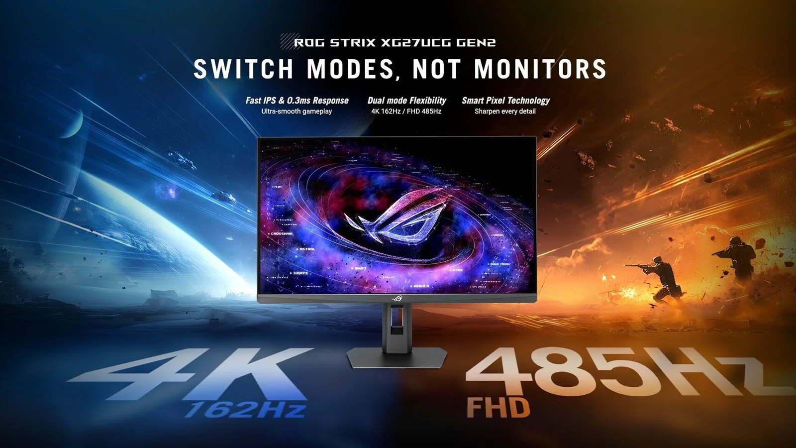 ASUS Unveils Dual-Mode 4K Gaming Monitors With Ultra-High Refresh
