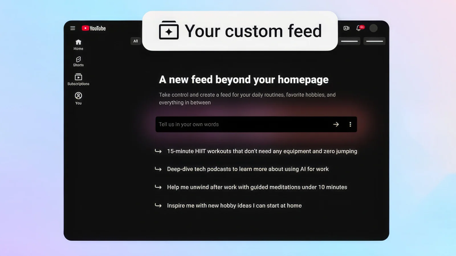 YouTube Rolls Out AI to Curate Personal Playlists With Prompts