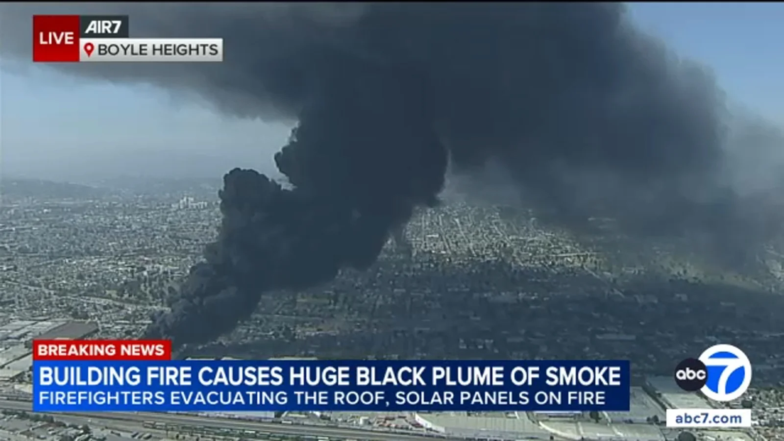 Shelter-in-place ordered as Boyle Heights blaze rages with helicopter support