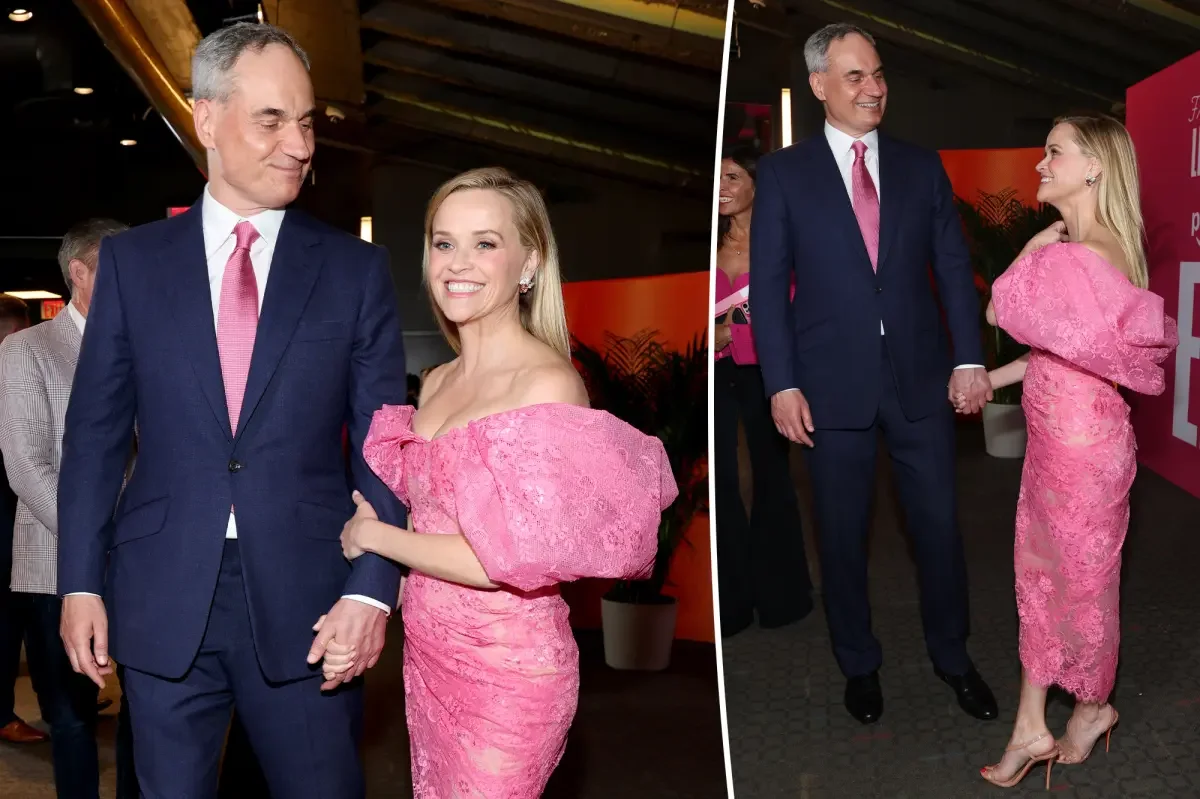 Reese Witherspoon, Oliver Haarmann Coordinate Pink on Elle Premiere Red Carpet