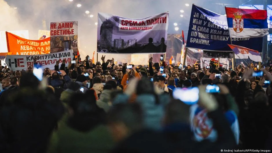 Backlash in Belgrade over EU's Kosovo-Serbia peace plan.