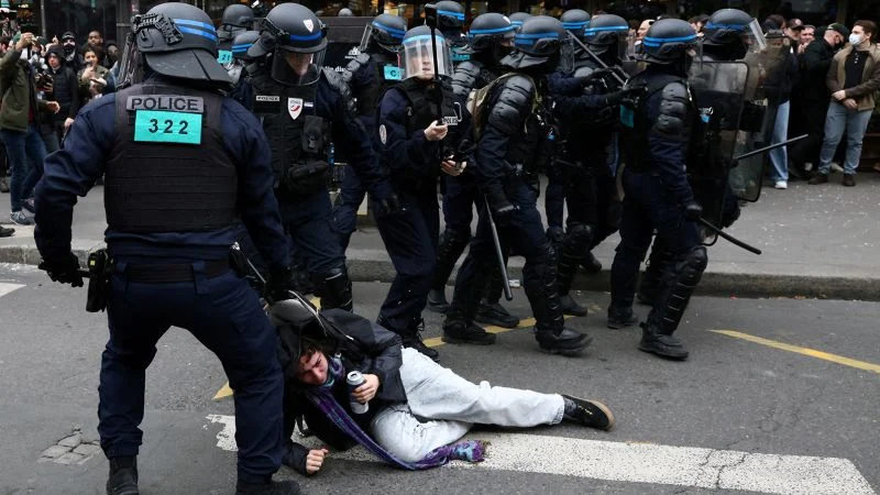 French pension reform sparks violent protests and political turmoil.