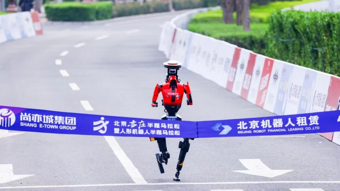 Humanoid robot clocks 50:26 to win Beijing half-marathon, outpacing humans