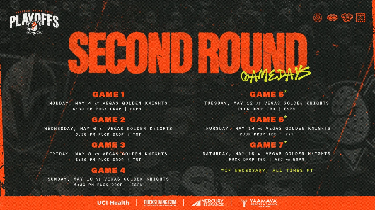Ducks, Knights Set for Second-Round Showdown