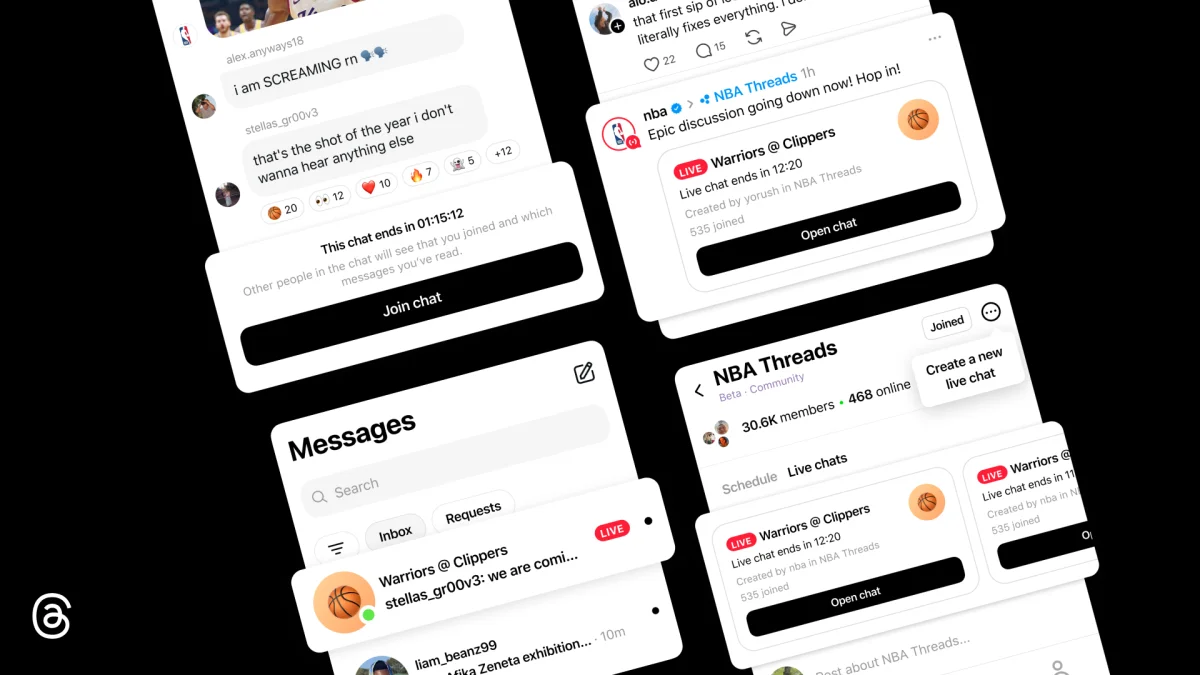 Threads Adds Real-Time Live Chats for Big Moments