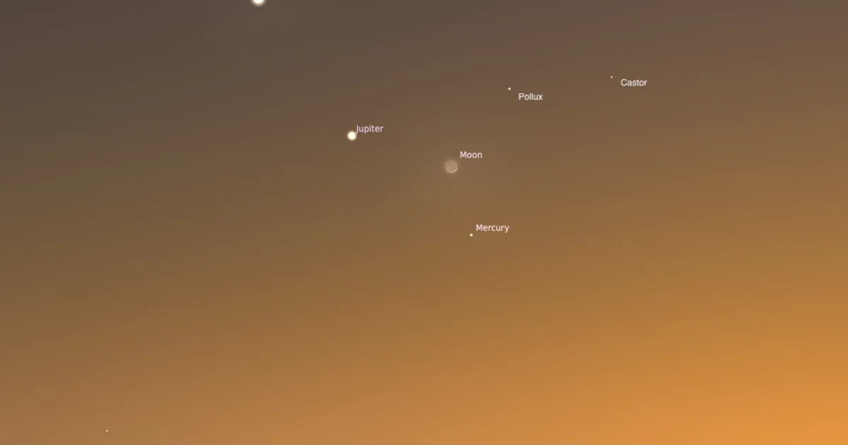 Crescent Moon Sparks Evening Triangle with Mercury and Jupiter