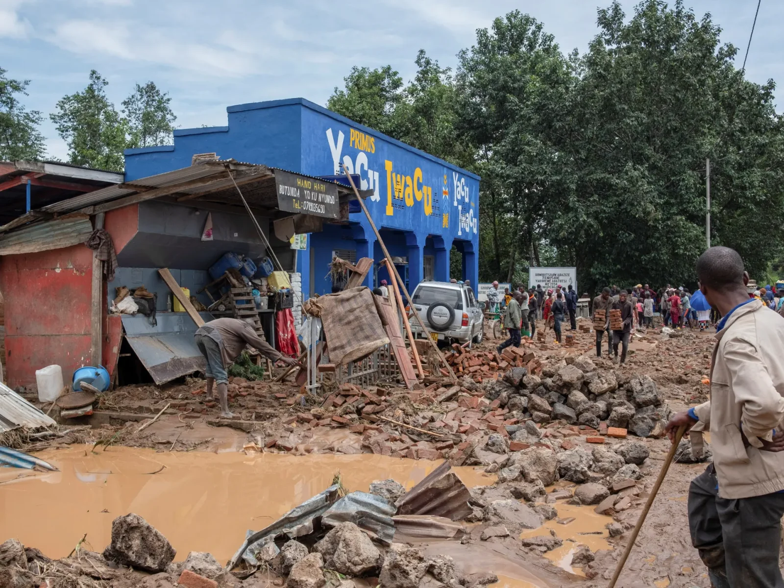 Over 100 killed in flash floods and landslides in western Rwanda.
