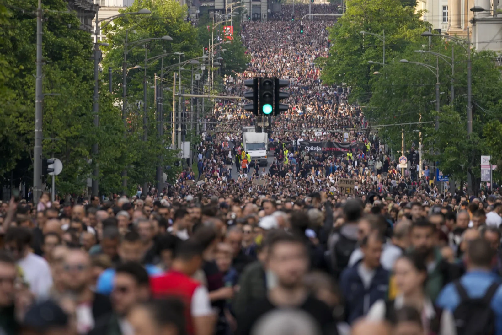 Serbian citizens demand action against violence amidst political defiance.