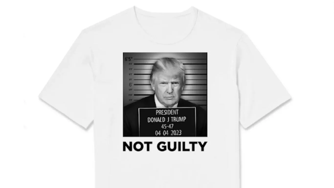 Trump campaign profits from fake mugshot merchandise.