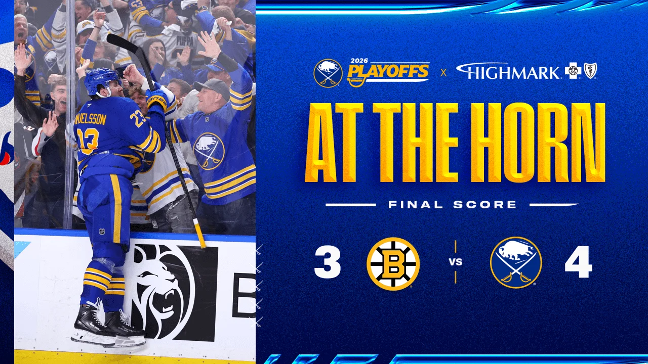 Thompson’s Two-Goal Rally Lifts Sabres Past Bruins in Game 1