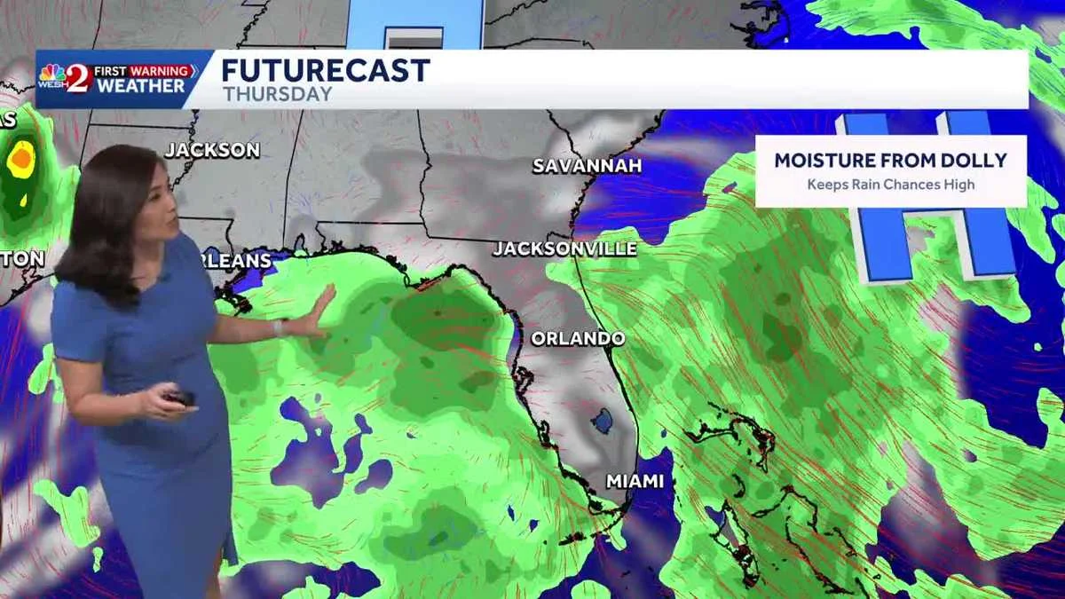 Dolly's Remnants Bring Rainy Week to Florida