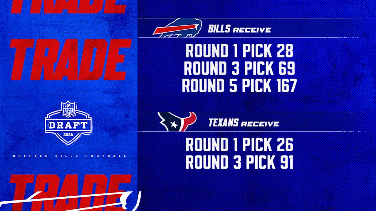Bills flip 26th pick to Texans, net three Houston selections (28, 69, 167)